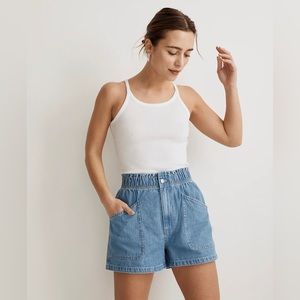 Madewell Denim Pull-On Paperbag Utility Shorts